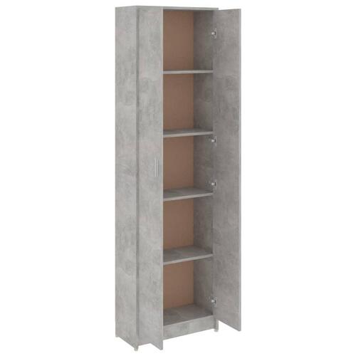 Garderobeskab 55x25x189 cm konstrueret træ betongrå