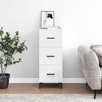 Skænk 34,5x34x90 cm konstrueret træ hvid højglans