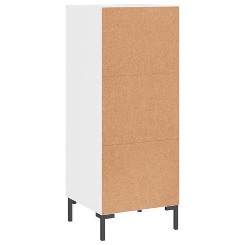 Skænk 34,5x34x90 cm konstrueret træ hvid højglans