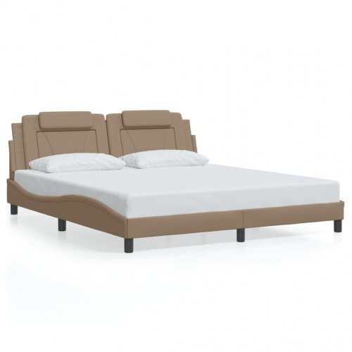 Sengeramme Viana med LED uden madras 180x200 cm cappuccinofarvet
