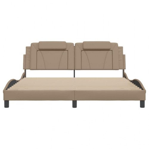 Sengeramme Viana med LED uden madras 180x200 cm cappuccinofarvet
