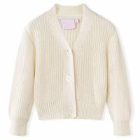 Strikket cardigan til børn str. 104 strik snehvid