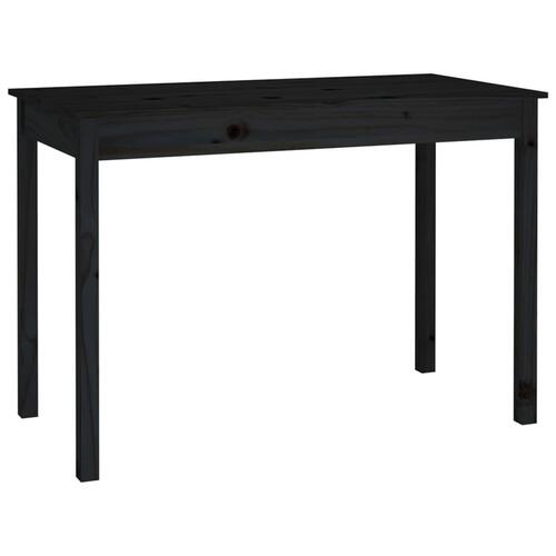 Spisebord 110x55x75 cm massivt fyrretræ sort
