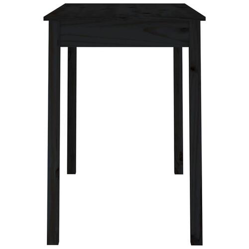 Spisebord 110x55x75 cm massivt fyrretræ sort