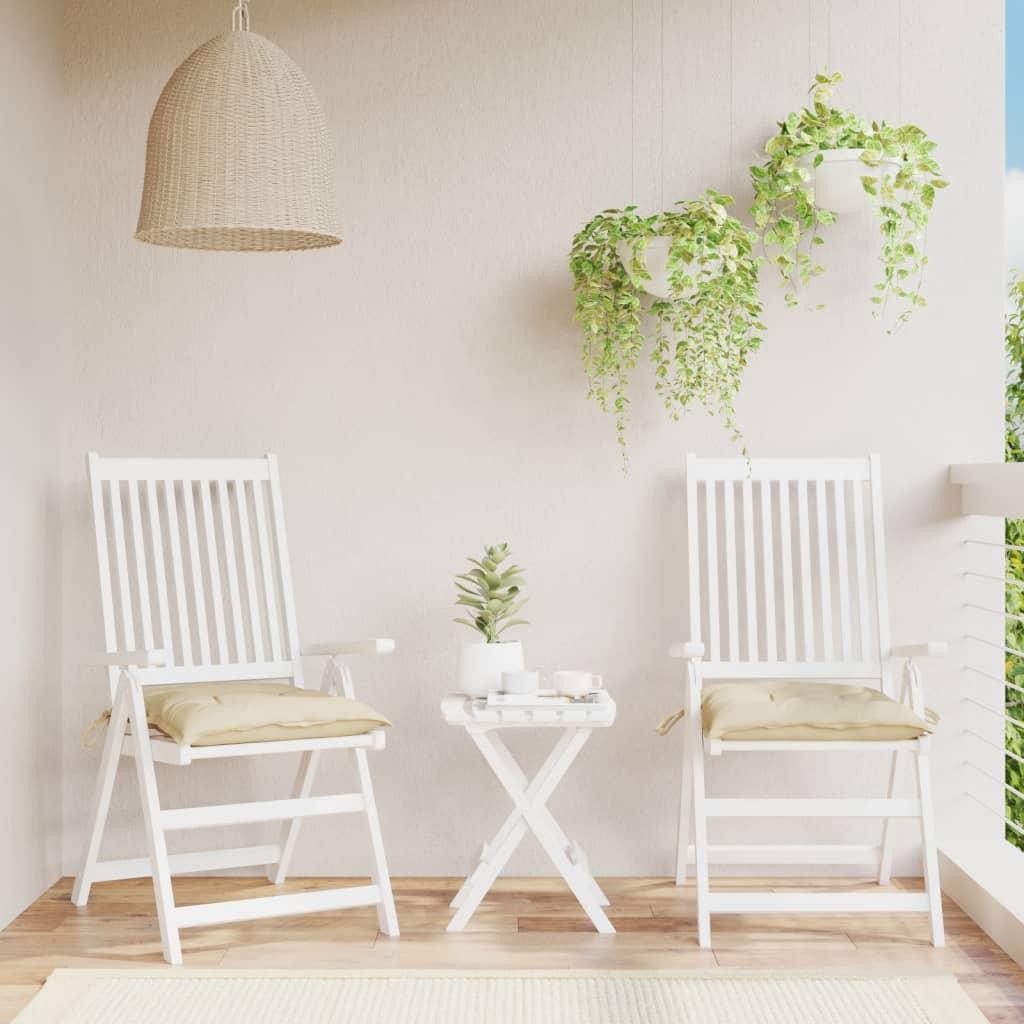 Stolehynder 2 stk. 40x40x7 cm oxfordstof beige