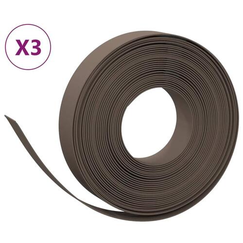 Græskanter 3 stk. 10 m 10 cm polyethylen brun