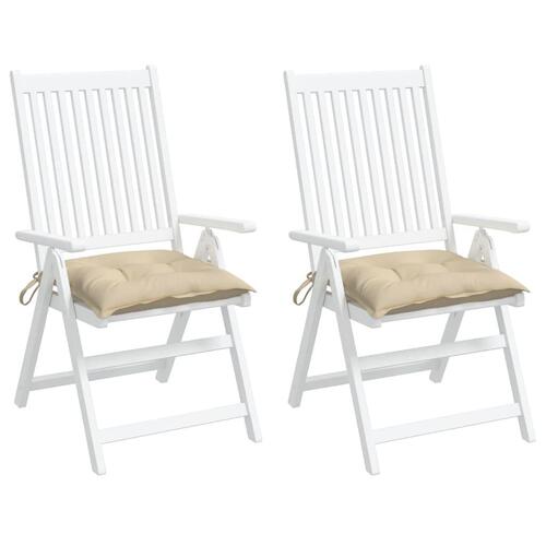 Stolehynder 2 stk. 40x40x7 cm oxfordstof beige