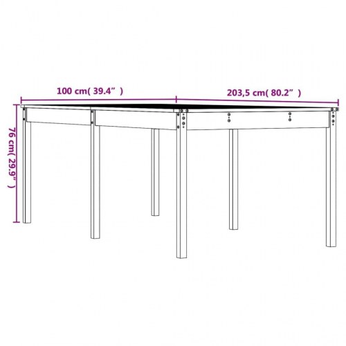 Havebord i massivt douglasgran - 203,5 × 100 × 76 cm