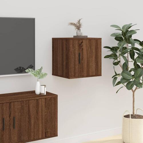 Væghængte tv-skabe 2 stk. 40x34,5x40 cm brun egetræ