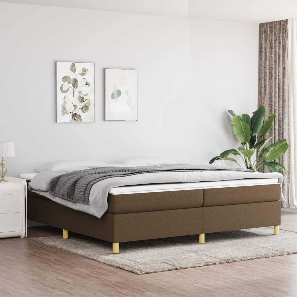 Sengeramme uden madras 200x200 cm stof mørkebrun billede