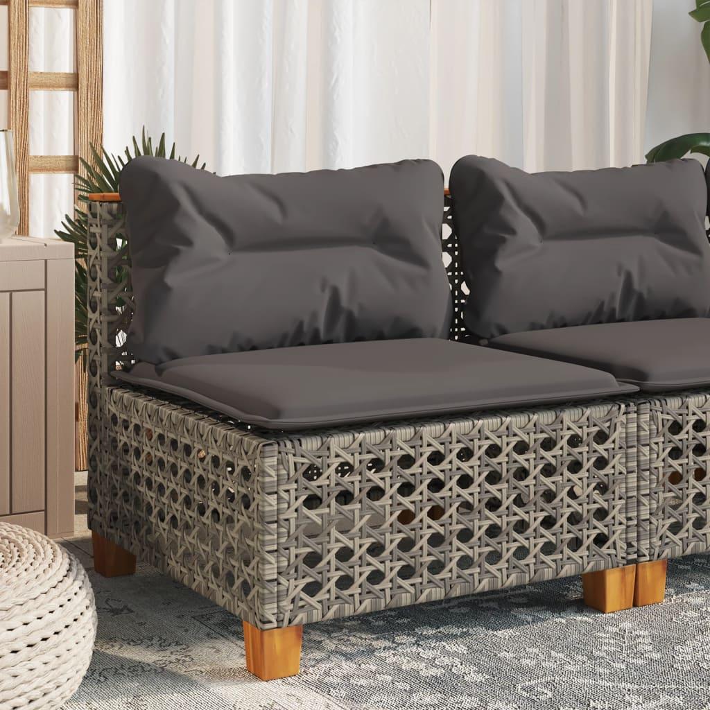 Hjørnemodul Til Havesofa Med Hynder Polyrattan Sort - 1 / Grå / with carving
