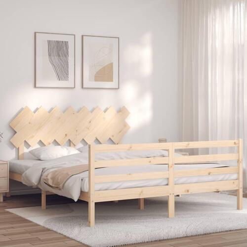Sengeramme med sengegavl 160x200 cm massivt træ