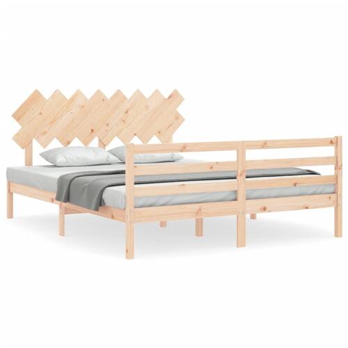Sengeramme med sengegavl 160x200 cm massivt træ