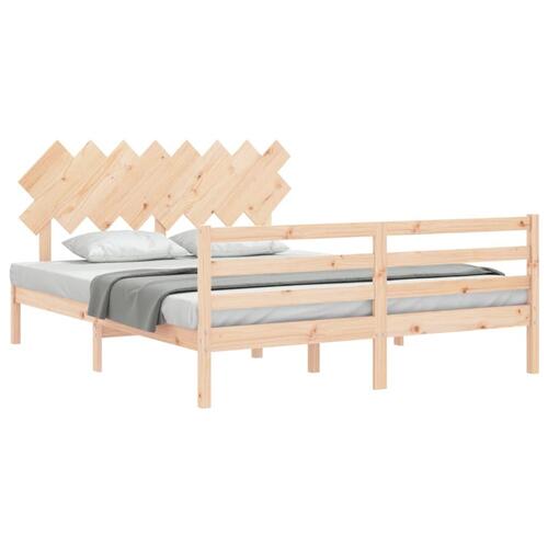 Sengeramme med sengegavl 160x200 cm massivt træ