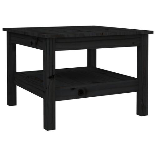 Sofabord 55x55x40 cm massivt fyrretræ sort