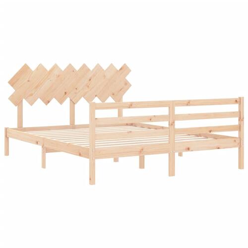 Sengeramme med sengegavl 160x200 cm massivt træ