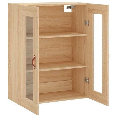 Væghængt skab 69,5x34x90 cm konstrueret træ sonoma-eg