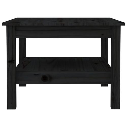 Sofabord 55x55x40 cm massivt fyrretræ sort