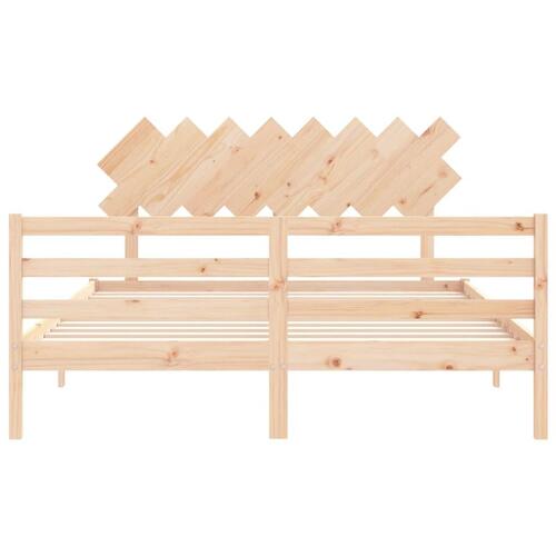 Sengeramme med sengegavl 160x200 cm massivt træ