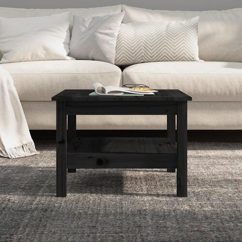 Sofabord 55x55x40 cm massivt fyrretræ sort