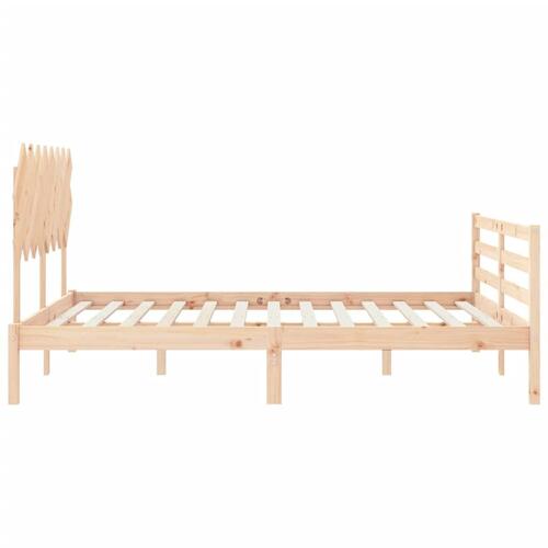 Sengeramme med sengegavl 160x200 cm massivt træ