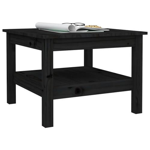 Sofabord 55x55x40 cm massivt fyrretræ sort