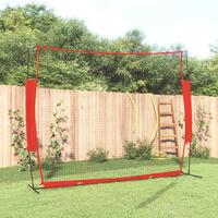 Bærbart baseballnet 369x107x271 cm stål polyester rød og sort
