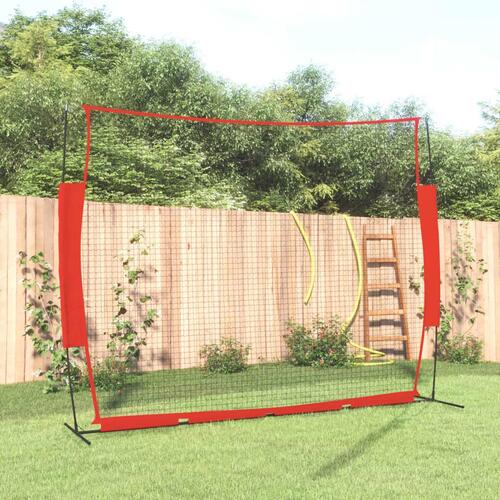 Bærbart baseballnet 369x107x271 cm stål polyester rød og sort