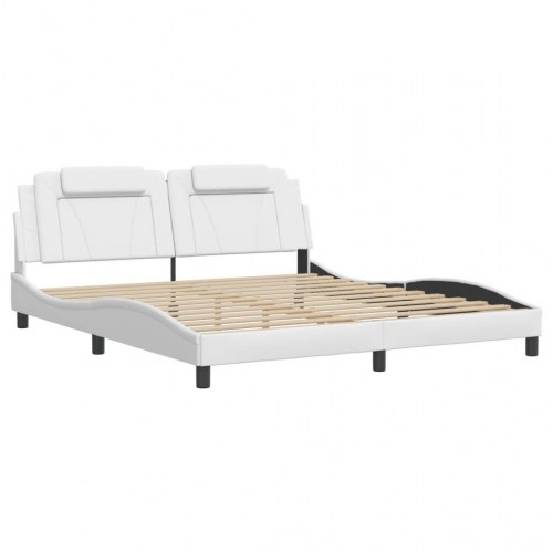 Sengeramme uden madras Viana 180x200 cm kunstlæder hvid