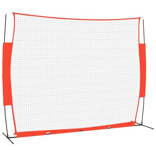 Bærbart baseballnet 369x107x271 cm stål polyester rød og sort