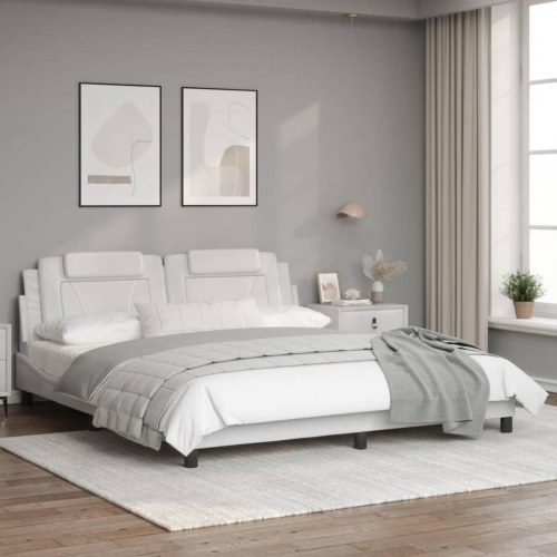 Sengeramme uden madras Viana 180x200 cm kunstlæder hvid
