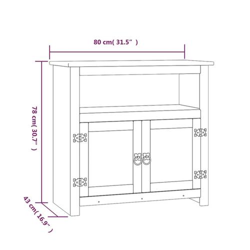 Tv-skab Corona-serien 80x43x78 cm mexicansk fyrretræ grå