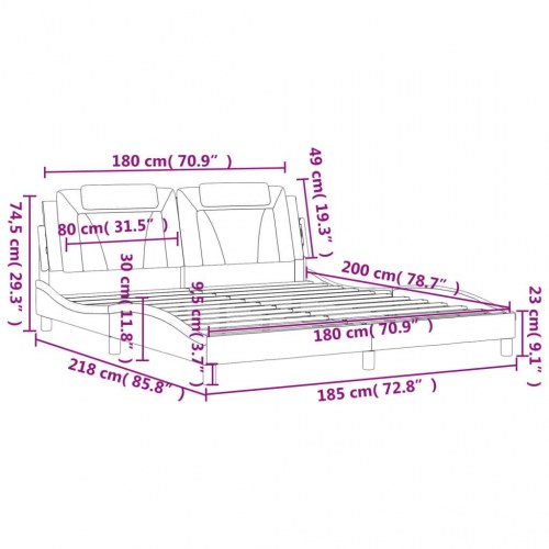 Sengeramme uden madras Viana 180x200 cm kunstlæder hvid