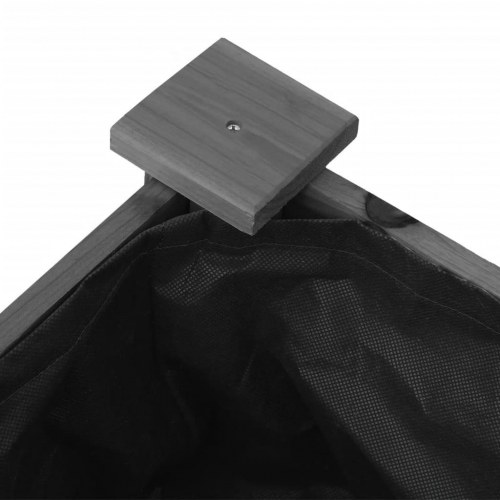 Plantekasse med foring og hjul 118×59×80 cm - massivt fyrretræ, grå