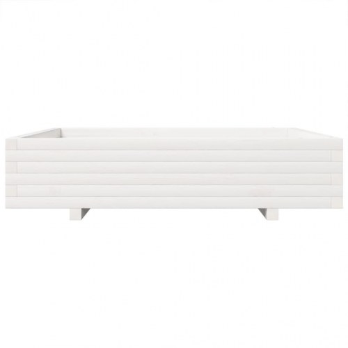 Plantekasse 110x110x26,5 cm massivt fyrretræ hvid
