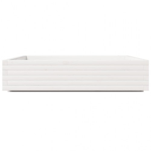 Plantekasse 110x110x26,5 cm massivt fyrretræ hvid