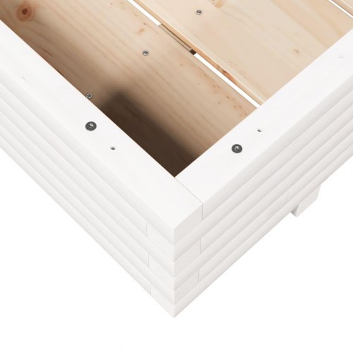 Plantekasse 110x110x26,5 cm massivt fyrretræ hvid