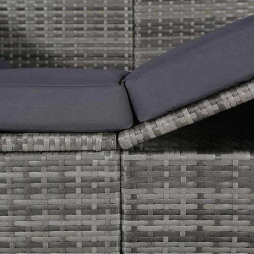 Solseng med baldakin brun 205 x 62 cm polyrattan