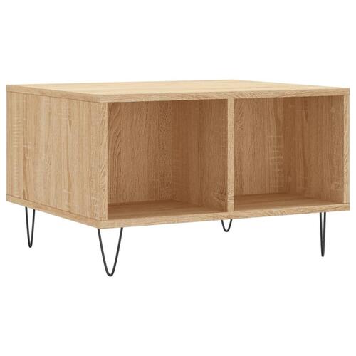 Sofabord 60x50x36,5 cm konstrueret træ sonoma-eg