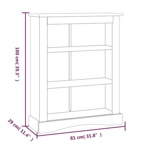 Reol tre hylder Corona-serien 81x29x100 cm fyrretræ grå