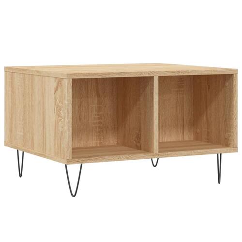 Sofabord 60x50x36,5 cm konstrueret træ sonoma-eg