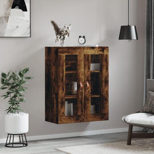 Væghængt skab 69,5x34x90 cm konstrueret træ røget sonoma-eg