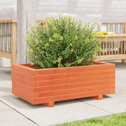 Plantekasse 70 x 40 x 26,5 cm i massivt fyrretræ - gyldenbrun