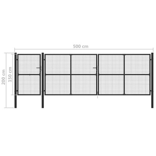 Havelåge 500 x 150 cm stål antracitgrå