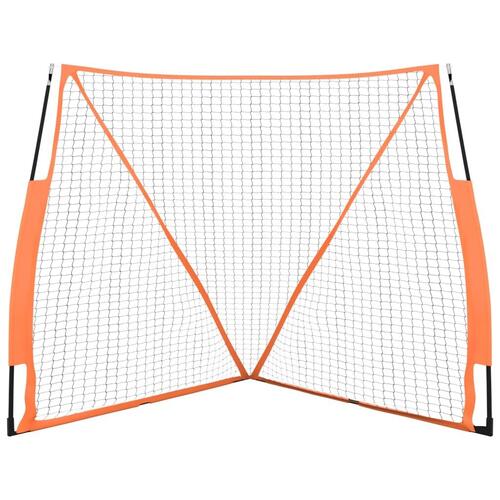 Bærbart baseballnet 183x182x183 cm polyester stål sort orange