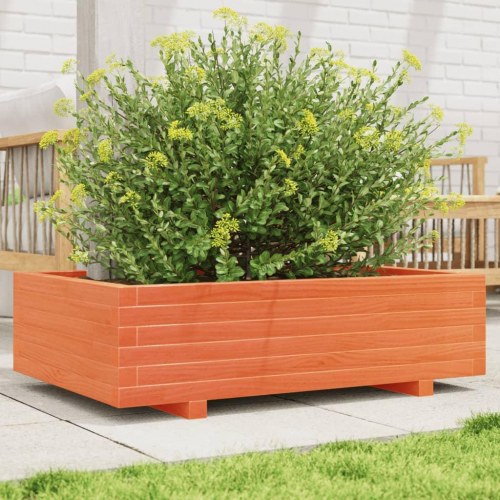 Plantekasse 90 x 60 x 26,5 cm i massivt fyrretræ - gyldenbrun