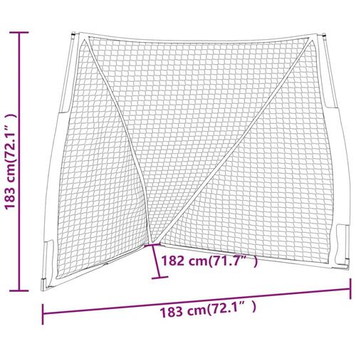 Bærbart baseballnet 183x182x183 cm polyester stål sort orange