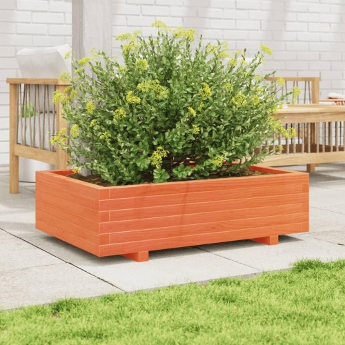 Plantekasse 90 x 60 x 26,5 cm i massivt fyrretræ - gyldenbrun