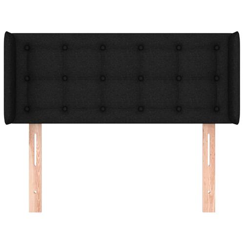 Sengegavl med kanter 103x16x78/88 cm stof sort