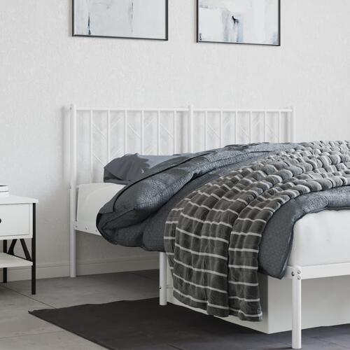 Sengegavl 140 cm metal hvid